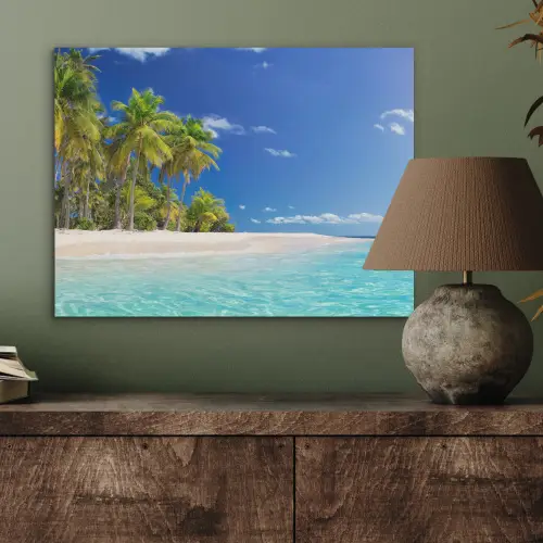 Strand - Zee - Palmboom - Zon - Zomer PET vilt klein -sfeer2