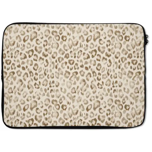 Luipaard - Klassiek - Beige laptophoes neopreen klein 279 -zkaufland3dotto