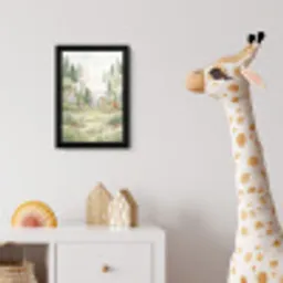Bos - Dieren - Groen fotolijst zwart zonder passe partout klein -usfeer4_kinderkamer