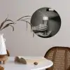 Champagnefles - Glas - Minimalistisch - Spetters Wandcirkel behangsticker klein -sfeer3