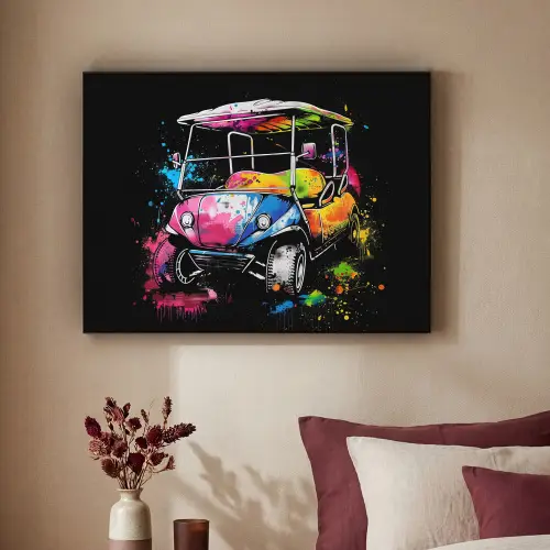 Graffiti - Sport - Golf - Golfkar Textielframe - compleet frame klein -sfeer1