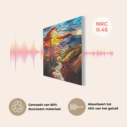 Mozaïek - Zon - Landschap - Dorp PET vilt klein -USP_NL