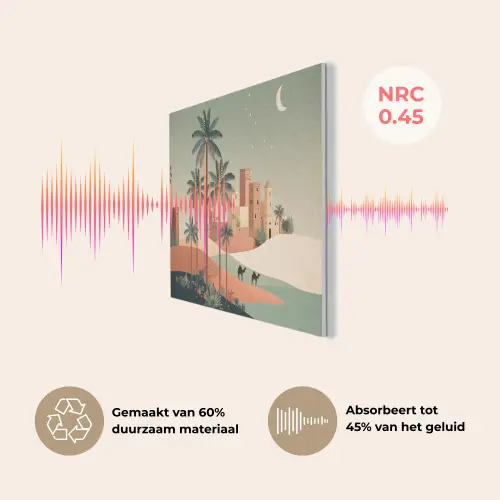 Nachtlandschap - Kamelen - Sterren - zandduinden PET vilt klein -USP_NL