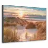 Duin - Planten - Zonsondergang - Strand - Zee Textielframe zwart klein -3d