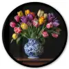 Tulpen - Kleuren - Hout - Vaas Fotolijst rond zonder passe partout klein -3d