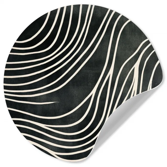 Lijnen - Patroon - Abstract - Wit Wandcirkel behangsticker klein -3d