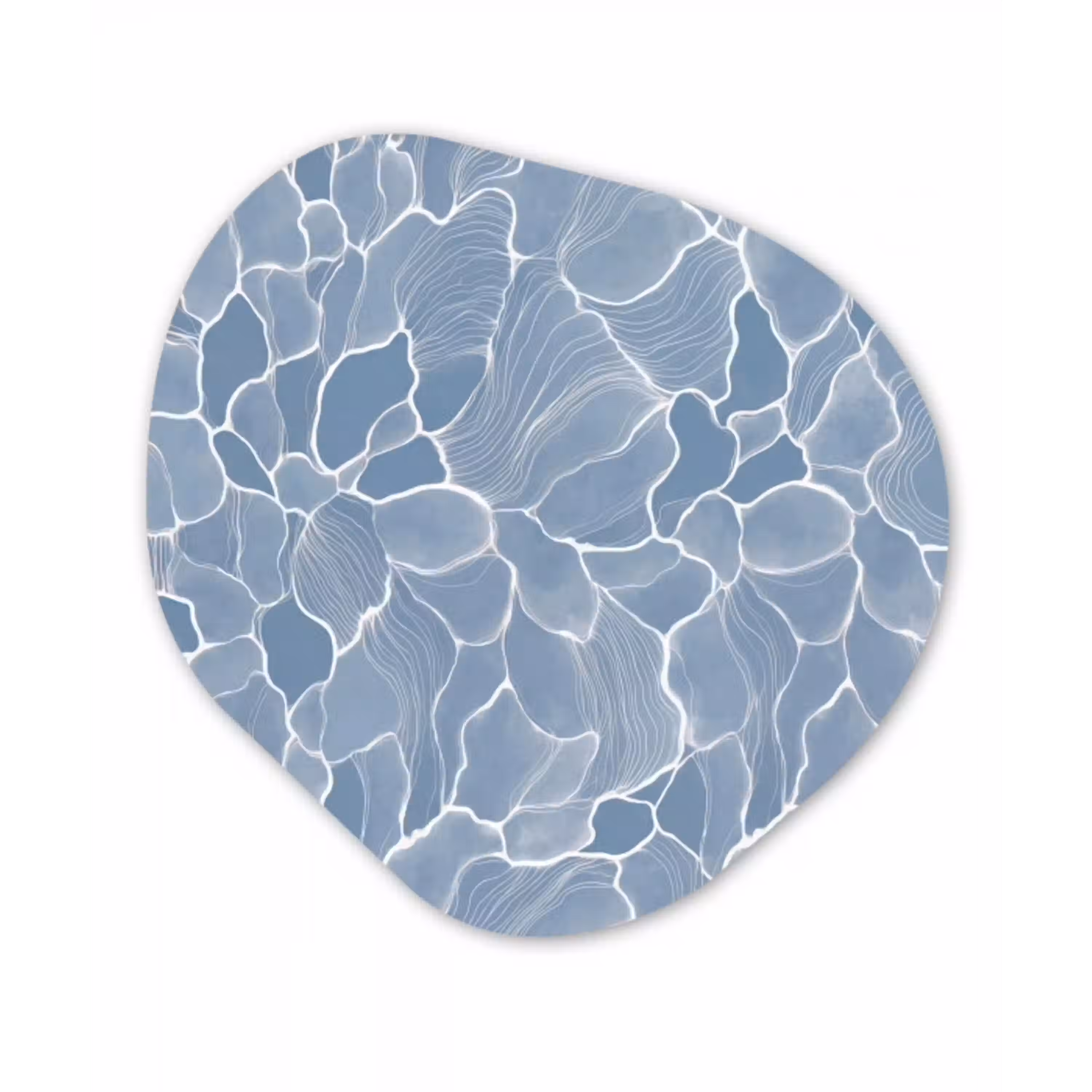Abstract - Blauw - Bladeren Wandcirkel Organisch Forex 3mm klein -3d