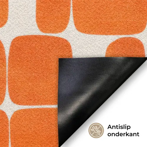 Patroon - Retro - Oranje Deurmat klein 898 -antislip_NL