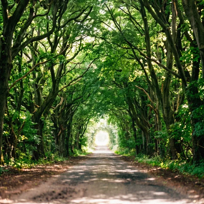 Behang - Weg - Bomen - Natuur - Groen