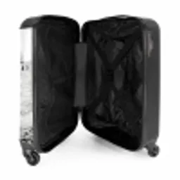 Zonnehoed - Strand - Zwart - Wit NBS - Handbagage koffer - Volwassenen Unisex middel -binnenkant