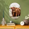 Schotse hooglander - Koe - Dieren - Natuur - Heide Wandcirkel Ovaal Forex klein -sfeer2