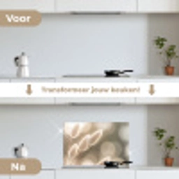 Hazestaartgras - Wit - Zonlicht keuken achterwand spatscherm klein -voor_na_NL