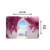 Zee - Roze - Bloemen - Poort Placemat vinyl groot -specs