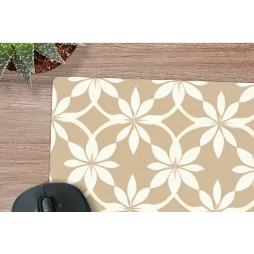 Bloemen - Patroon - Beige muismat rubber klein 262 -closeup