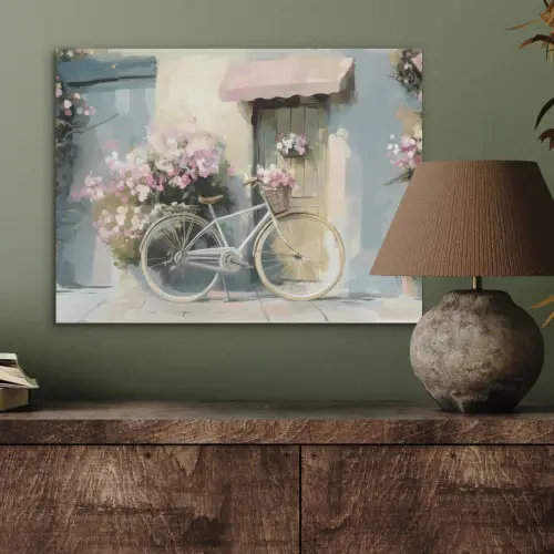 Fiets - Pastelkleuren - Bloemen PET vilt klein -sfeer2