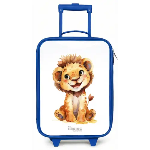 Baby leeuw Kinderkoffer - Blauw klein -zz3dotto