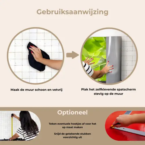 Natuur - Lente - Groen - Bladeren keuken achterwand spatscherm klein -gebruiksaanwijzing_NL