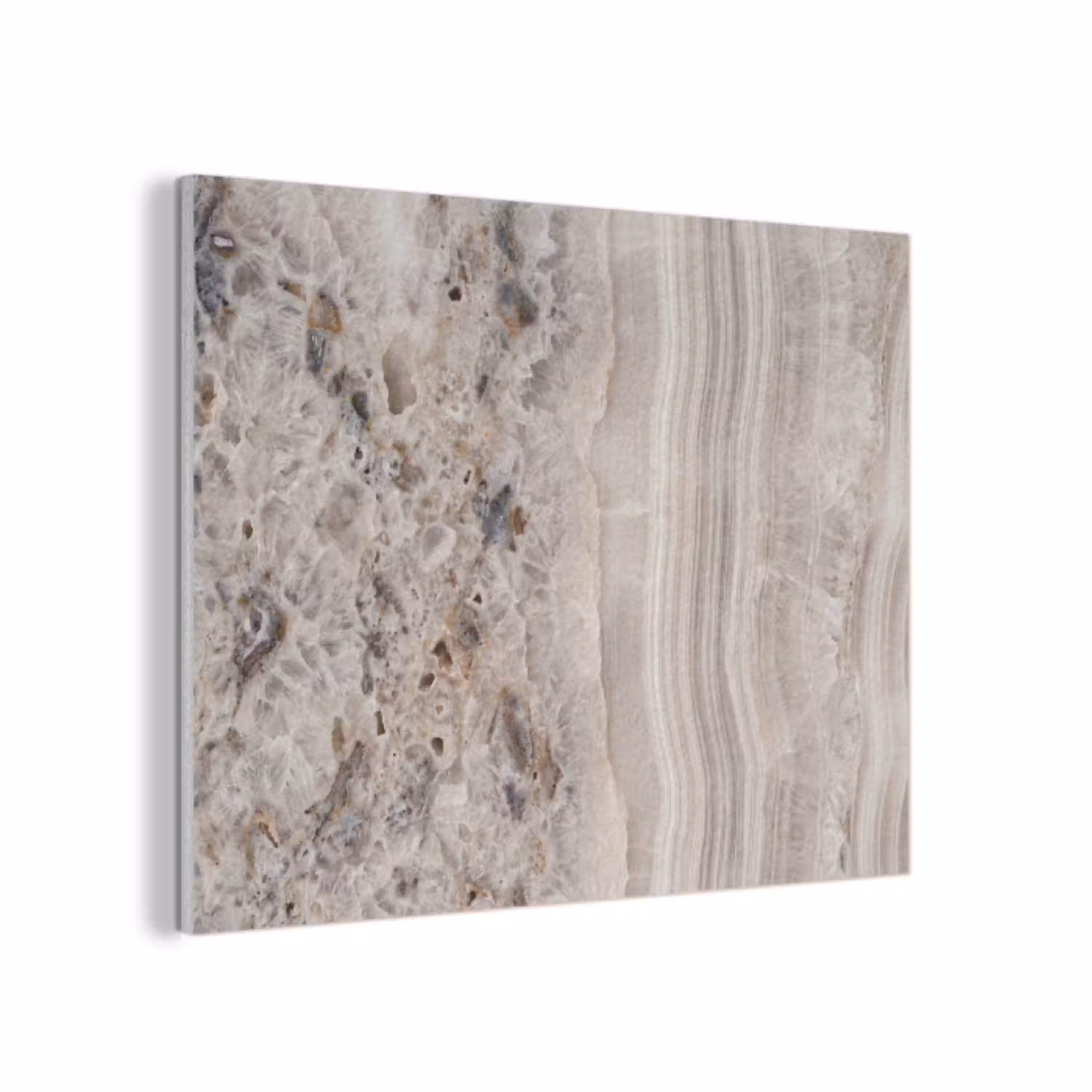 Steen - Textuur - Abstract - Beige - Wit PET vilt klein -3d
