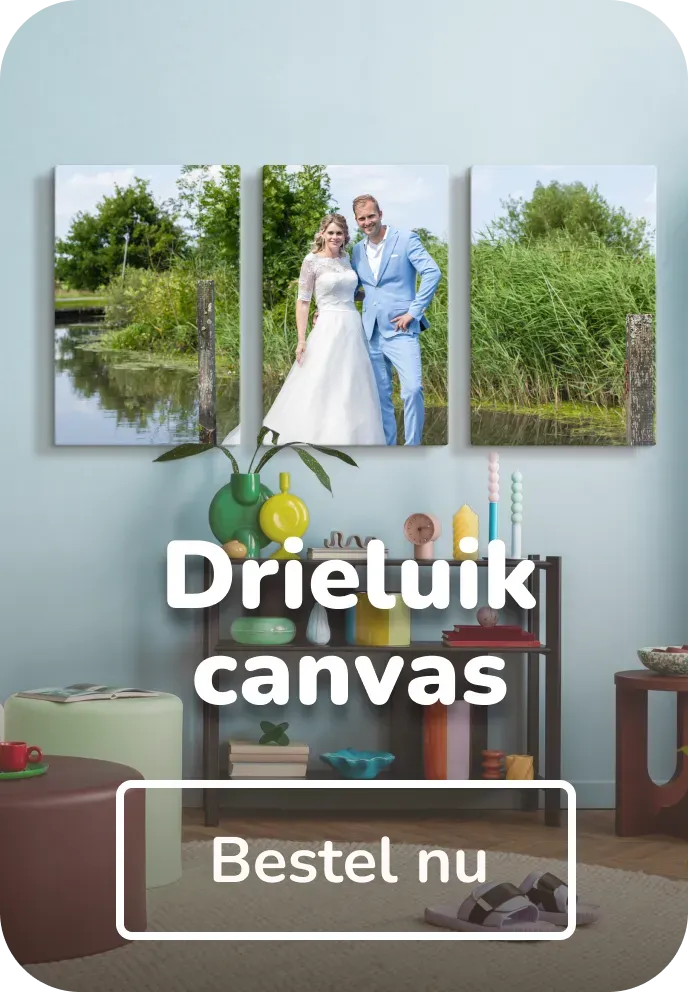 Drieluik canvas eigen foto
