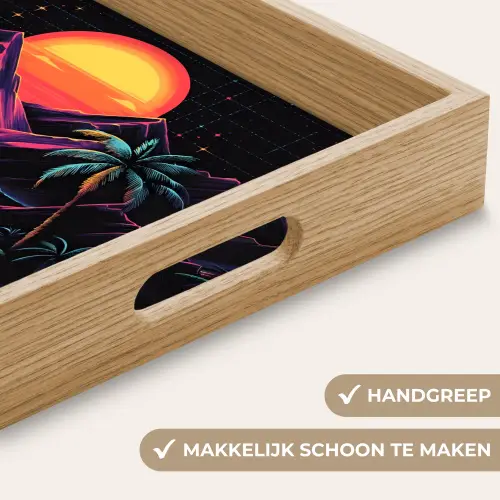 Palmbomen - Neonbergen - Sterrenhemel - Zon Dienblad Rechthoek middel -USP_HandgreepNL