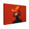 Oranje - Hoed - Vrouw Tuinposter op houten frame 2 cm dik klein -3d