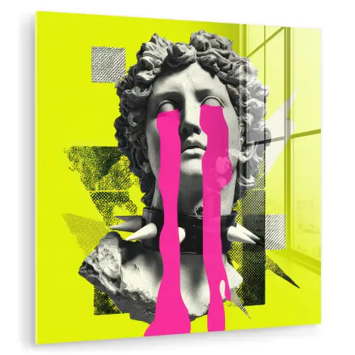 Buste - Verf - Geel plexiglas 5mm klein -zzzproduct_nieuw