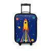 Raket - Sterren - Planeet - Ruimte Kinderkoffer - Zwart klein -3d