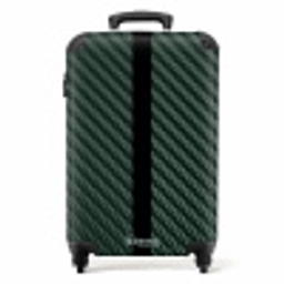 Groene carbonstructuur met zwarte middenstreep NBS - Handbagage koffer - Volwassenen Unisex middel -productfoto_recht