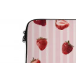Strepen - Aardbei - Roze laptophoes neopreen klein 279 -detail