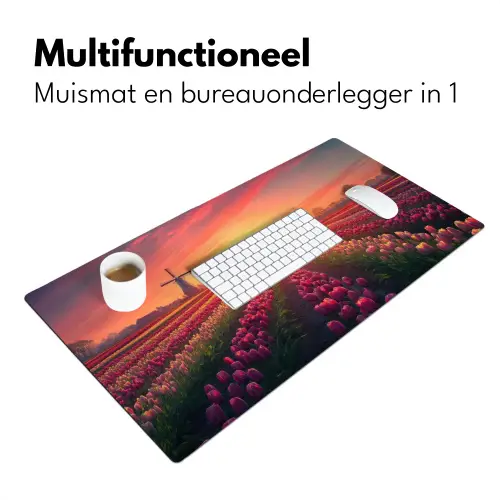 Windmolen - Zonsondergang - Landschap Muismat XXL klein -sfeer4