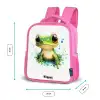 Groene kikker met grote ogen op witte achtergrond Kinderrugzak - Roze middel -productfoto_formaten