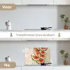 Mozaïek - Watermeloen - Rood - Pitten keuken achterwand spatscherm klein -voor_na_NL