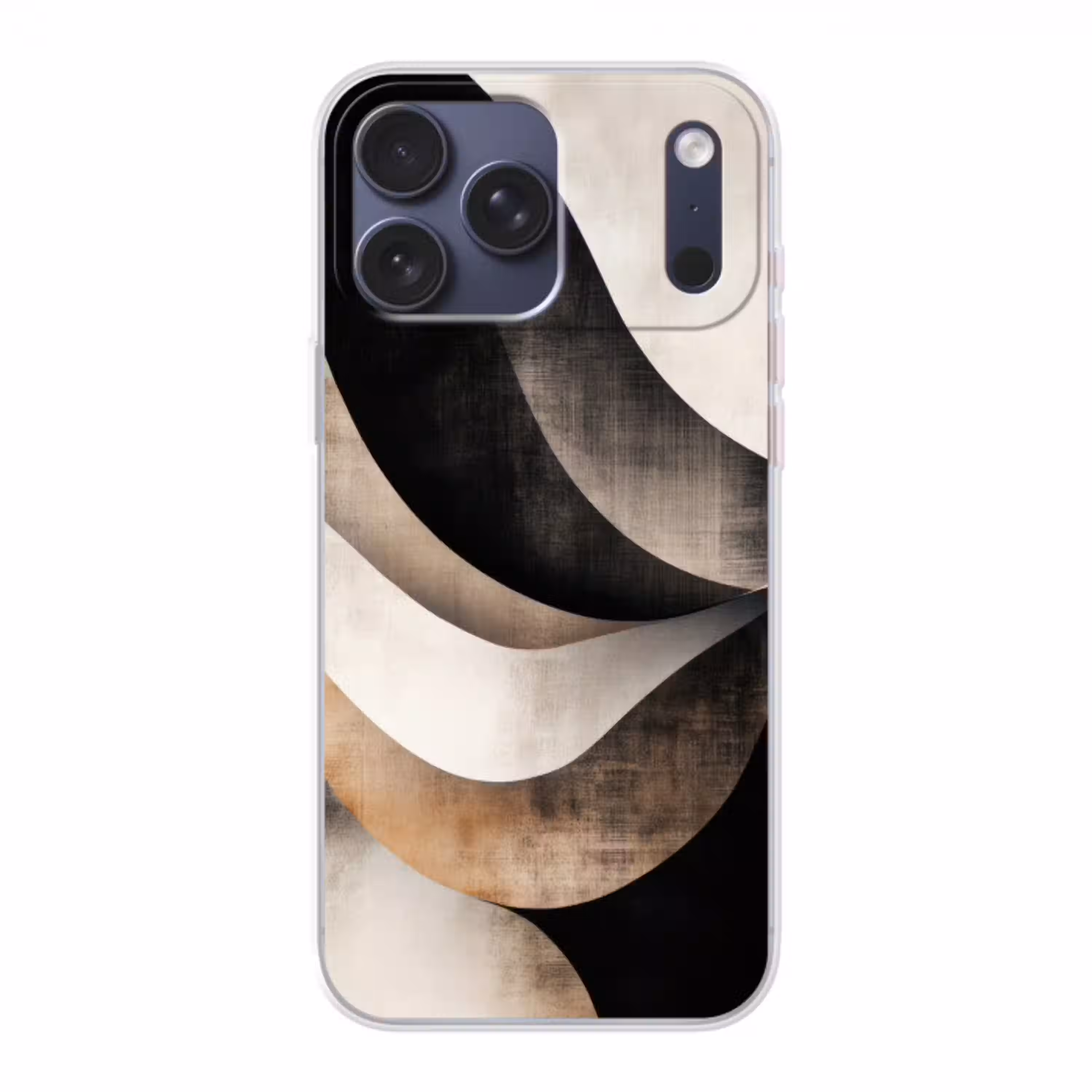 Abstract - Golven - Zwart - Verweerd Telefoonhoesje iPhone 17 Pro Max klein -3d