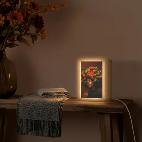 Vrouw - lychee - exotisch Light Box met kabel (Tafellamp) klein -sfeer4