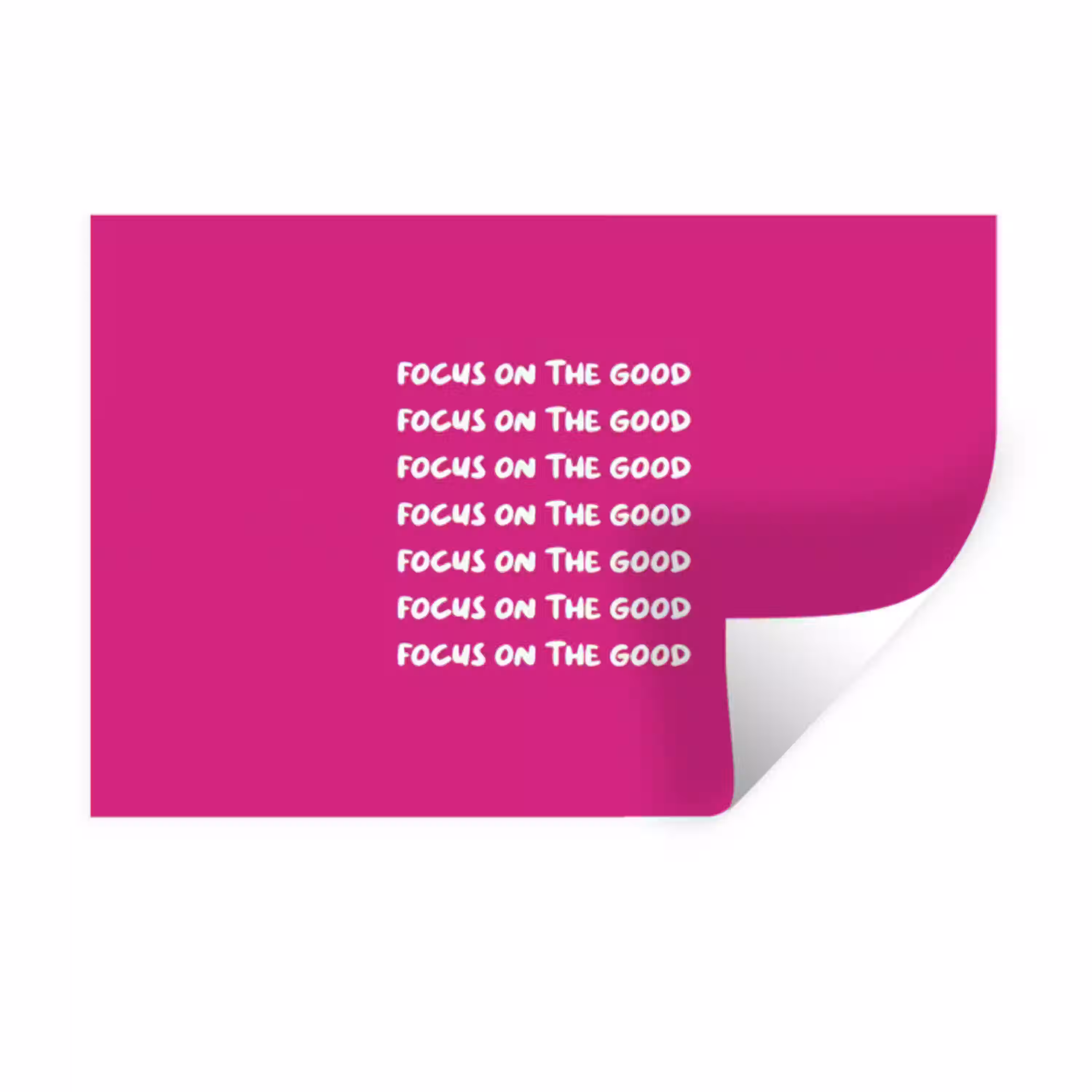 Focus on the good - Roze - wit Muursticker klein -3d