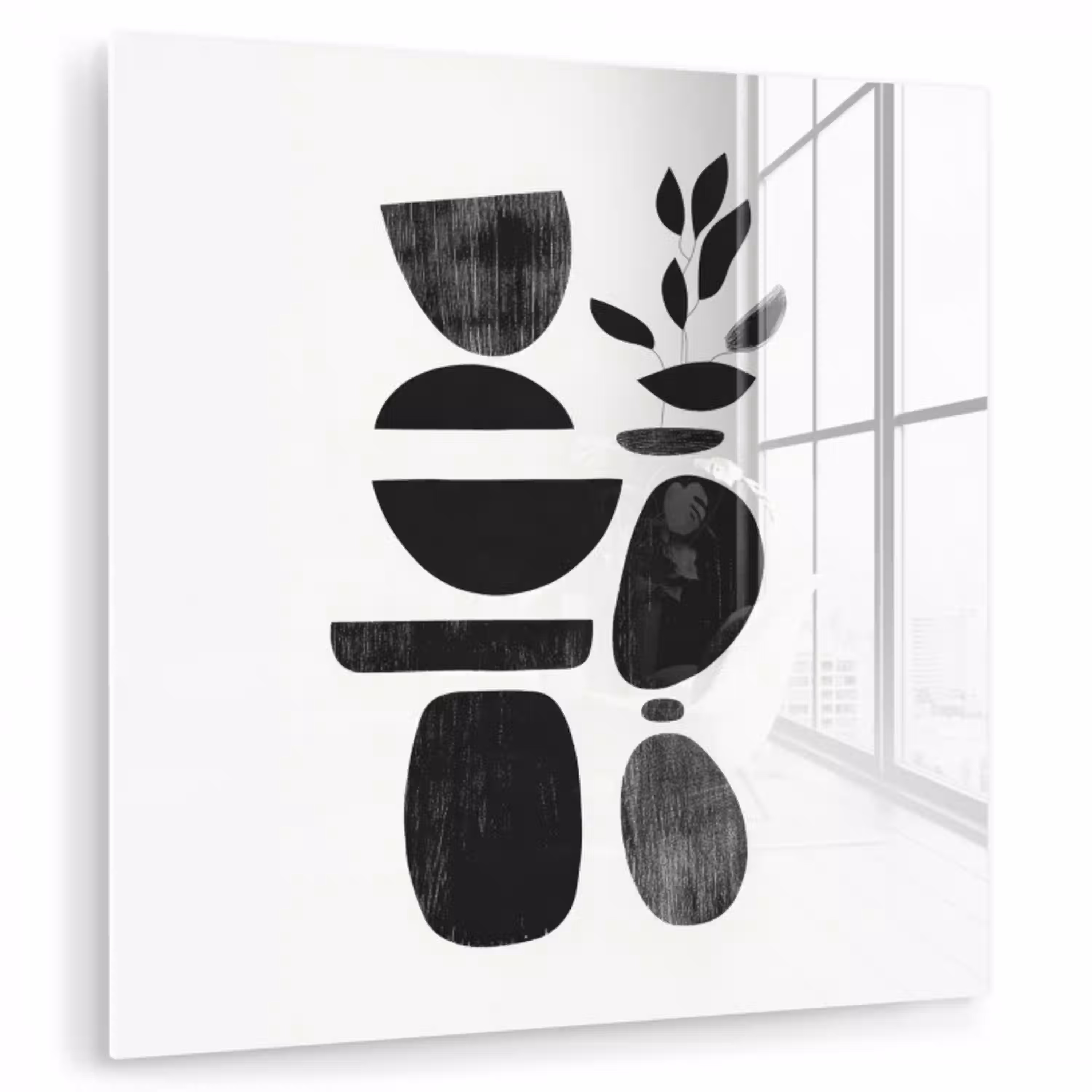 Japandi - Zwart - Abstract plexiglas 5mm klein -zzzproduct_nieuw