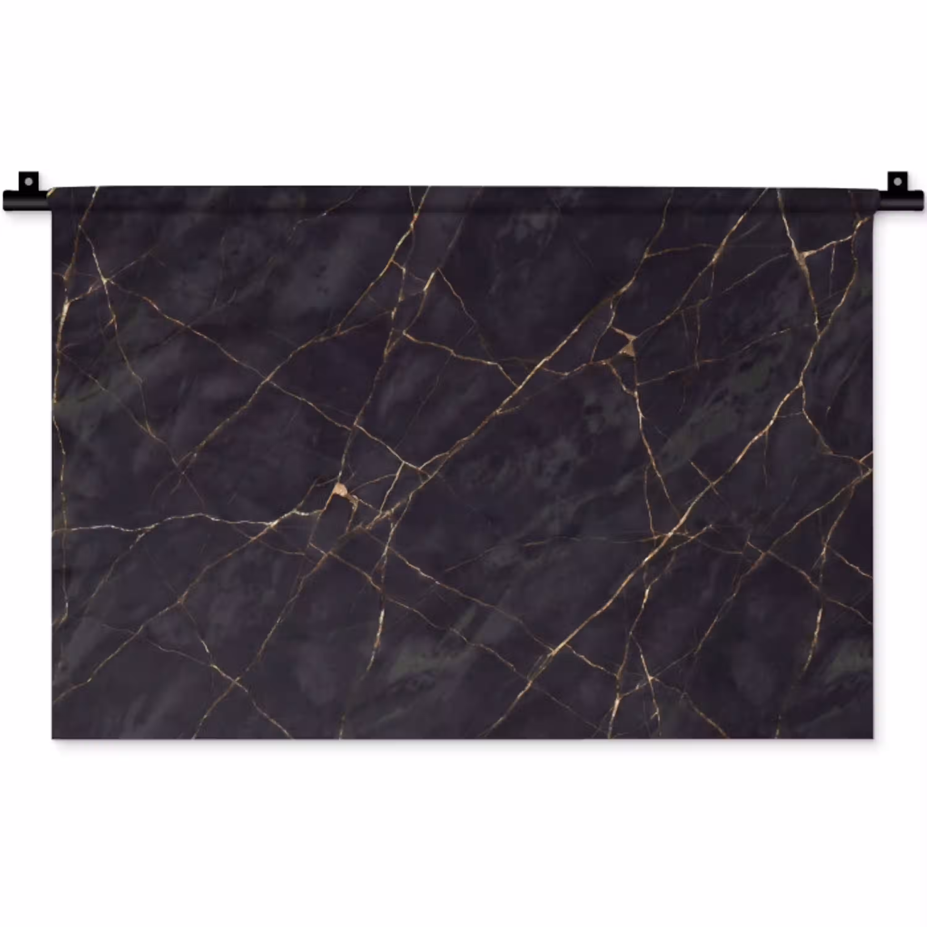 Textuur - Gouden lijnen - Abstract - Modern - Zwart Wandkleed katoen klein -zz3d