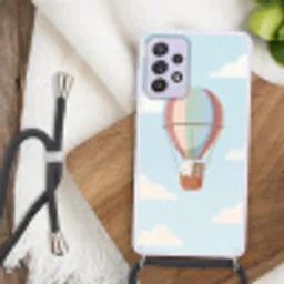 Luchtballon - Beren - Pastel Hoesje Samsung Galaxy A52 5G met koord klein -sfeer4