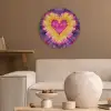 Tie dye - Hartvorm - Vlammen - Oranje Akoestische PET Vilt - Rond klein -sfeer1