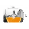 Sinaasappel - Eiffeltoren - Vrouw Placemat vinyl groot -specs