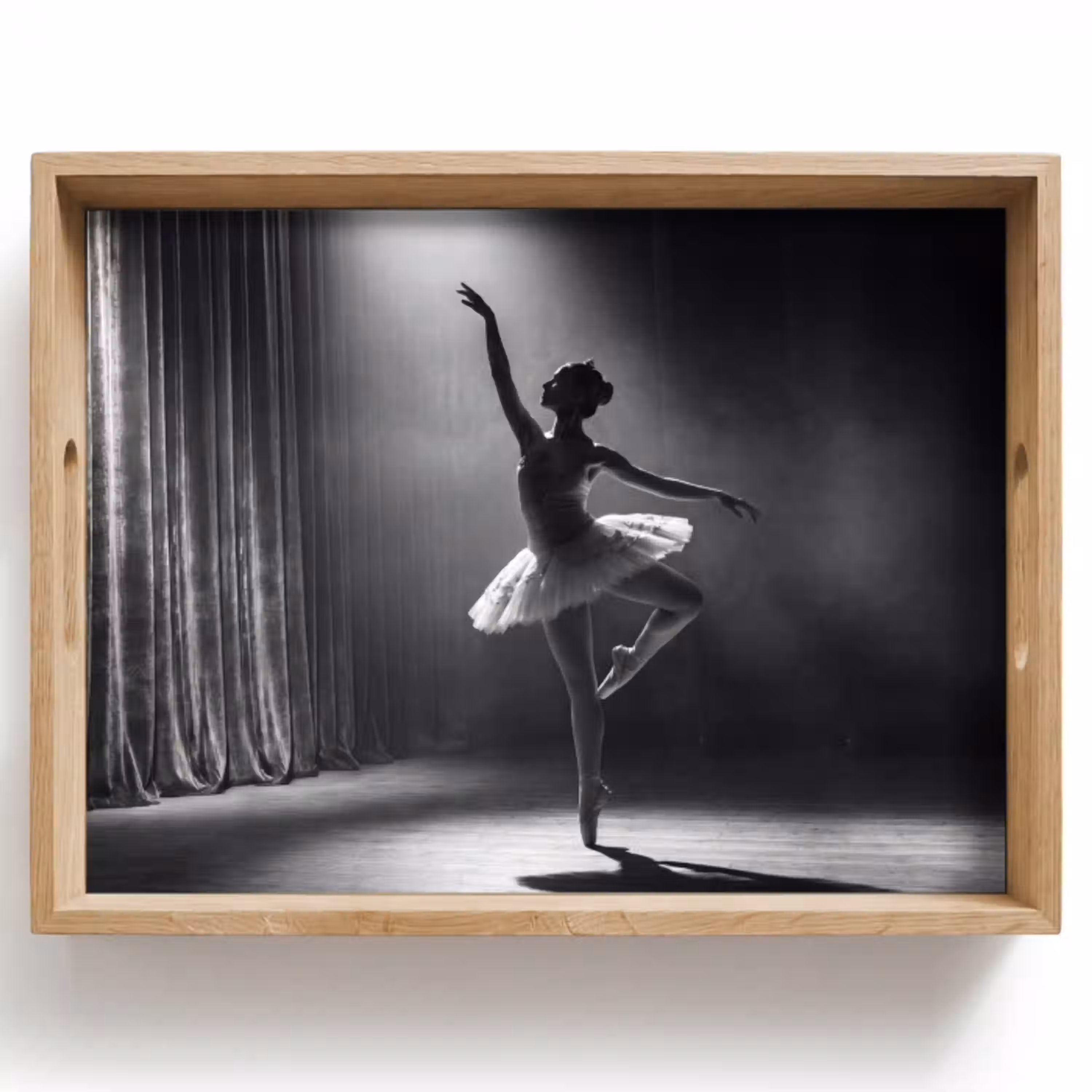 Danser - Podium - Zwart-wit - Kunst - Klassiek Dienblad Rechthoek middel -z3d_shopping