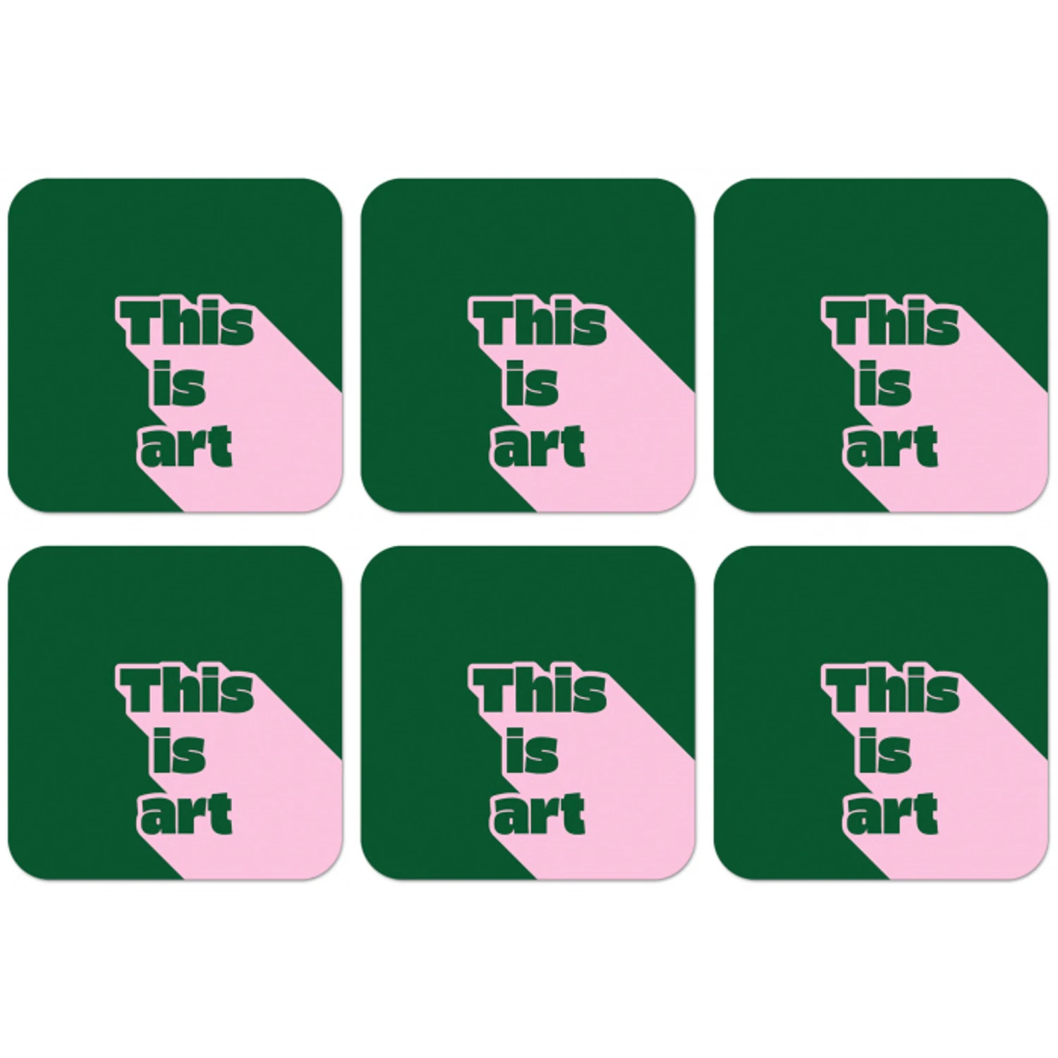 This is art - Schaduw - Roze onderzetter kurk middel -zkaufland3dotto