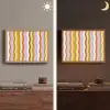 lijnen - Golven - Pastelkleuren - Patroon Light Box met batterij (Wandlamp) middel -sfeer3