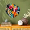 Schilderij - Abstract - Bloemen - Roze Wandcirkel Organisch Forex 3mm klein -sfeer2