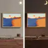 Landschap - Bergen - Zon - Zee Light Box met batterij (Wandlamp) middel -sfeer3
