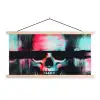 Schedels - Glitch - Cyberpunk textielposter latten blank klein -3d