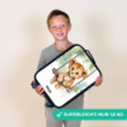 Leeuwenwelpje met schommel illustratie Kinderkoffer - Zwart klein -sfeer4_DE