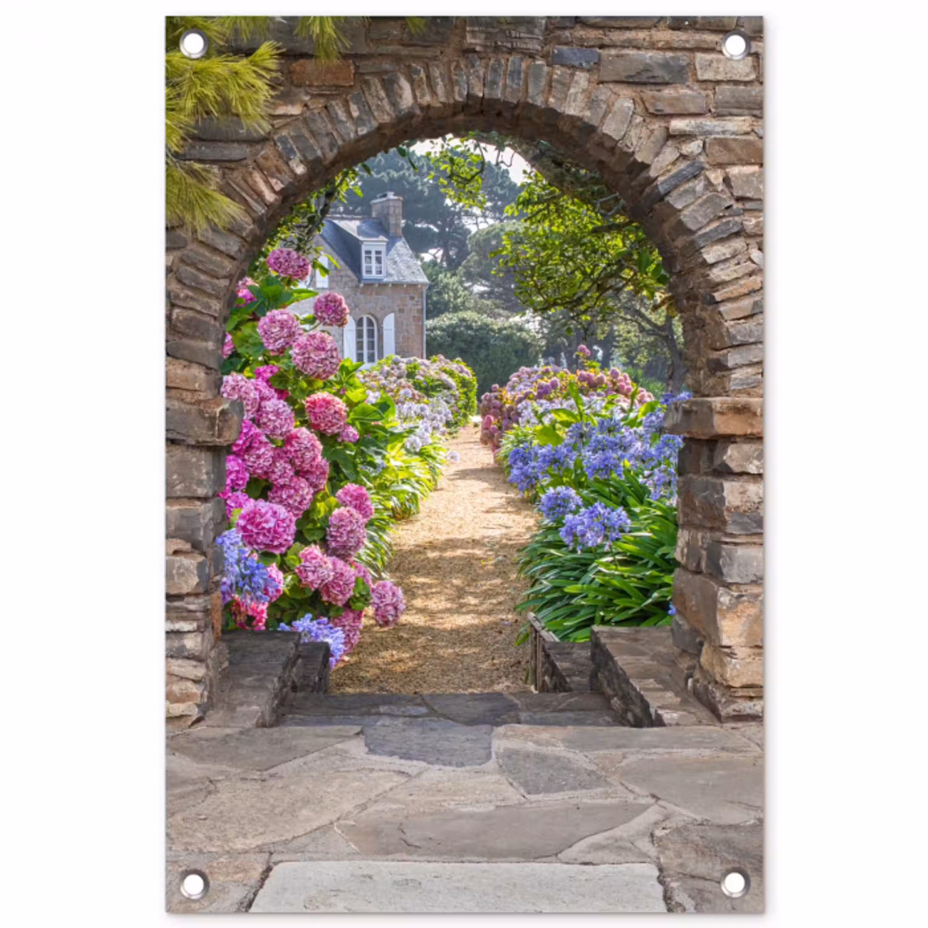 Verstopte tuin tuinposter los doek klein -3d