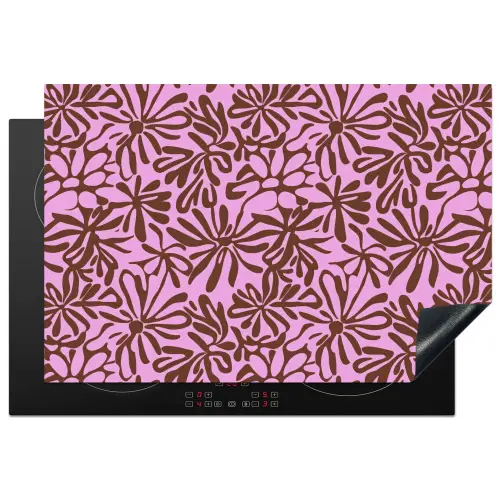 Organisch - Patroon - Roze Inductie beschermer vinyl 3mm klein 276 -3d