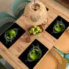 Appel - Groen - Fruit - Water - Zwart Placemat vinyl groot -zzsfeer5_Kitchenyeah-website